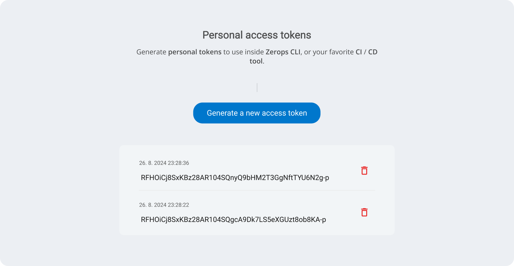 personal access tokens